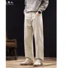Estilo Old Money, minimalista, pantalones casuales de algodón puro para hombre, corte recto, nueva colección otoño 2026, corte holgado, talla grande, diseño de patchwork, pantalones largos estilo workwear