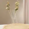 Florero de Tubo de Ensayo de Vidrio, Contenedor Pequeño para Plantas de Diámetro Reducido, Decoración Sencilla para Sala de Estar, Recipiente para Arreglos Florales, Decoración de Lujo Ligero de Gama Alta