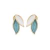 E973 Aretes de Clip de Hoja Azul Simple para Mosquito Nuevo Estilo Aretes Pequeños Sin Agujeros para Mujeres