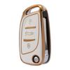 Adecuado para Dropshipping para Peugeot 4008 Coche 5008 Coche Funda para Llave Hebilla Cubierta Protectora de Cáscara Blanda Borde Completamente Dorado