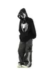 Sudadera con Capucha y Cremallera Estilo Oscuro Europeo y Americano Otoño 2026 Transfronteriza para Hombres y Mujeres, Estampado de Araña Estilo Gótico para Parejas