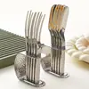 Conjunto de Garfos de Frutas de Aço Inoxidável 316, Colher de Café Martelada, Colher e Garfo de Sobremesa de Luxo Leve, Suporte de Armazenamento, Caixa de Presente para Exibição na Mesa