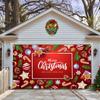 Tecido de Fundo Natalino Transfronteiriço Papai Noel Banner de Decoração de Feriado Tecido para Pendurar Porta de Garagem Nova Pátio Amazon