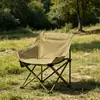 Silla plegable de exterior con respaldo alto, silla luna, silla de camping pequeña portátil, silla de pesca, tumbona de camping