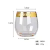 Venta al por mayor del fabricante Vasos de Vidrio Electroplateados de Cristal con Pie Alto y Borde Dorado, Copas de Encaje con Borde Dorado, Regalos de Boda, Vasos con Borde Dorado