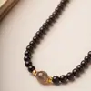 Pulseira de Madeira em Cinza Fumaça Roxo, Pulseira Simples de Círculo Duplo Estilo Novo, Realça a Tez, Sensação de Luxo, Versátil para Casais, Pulseira Empilhável Estilo Ins