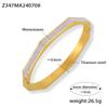 Pulsera Geométrica Octogonal Transfronteriza Europea y Americana de Acero de Titanio Chapada en Oro Real de 18K Incrustada con Diamantes Estilo Ins Moda Joyería Versátil para Mujeres