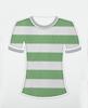 Processamento personalizado liso tecido listrado primavera e verão camiseta respirável confortável tecido listrado micro-elástico malha tecido