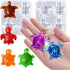 Molde de Silicona Serie Tortuga de Cuatro Piezas para Manualidades Resina de Cristal Decoraciones Adornos de Animales Mini Tortuga 3D