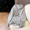 Sudadera casual holgada de forro polar engrosado para otoño e invierno para niñas, elegante y dulce, rejuvenecedora, sudadera con capucha holgada para estudiantes de secundaria