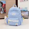 Mochila de Encaje a Cuadros de Estilo Nuevo, Fresca y Elegante, Personalizada y Moderna, Mochila de Gran Capacidad para Viajes Diarios y Uso Estudiantil