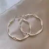Nuevos Pendientes de Aro Plateados Retorcidos para Mujer, Nicho, Sencillos, de Alta Gama, Pendientes de Lujo Ligero con Temperamento Único y Versátiles Accesorios para Orejas