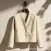 Casaco de lã outono e inverno, um casaco curto casual versátil e estiloso em um design chique inspirado em Chanel. Nova chegada