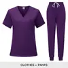Conjunto de Uniforme de Trabajo Casual para Hospital con Pantalón y Top de Manga Corta, Traje de Jogging Cómodo