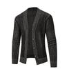 Otoño e invierno 2024 nuevo cárdigan de punto de talla grande para hombre para comercio exterior talla europea suéter de rayas para hombre abrigo de punto