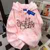 Sudadera con Capucha Tie-Dye Estampado de Perro Línea Americana para Mujer Otoño e Invierno 2025 Nuevo Versátil Estilo Perezoso Lindo Top