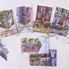 PET Tira Larga Paisaje Diario Deco Tarjeta Material Pegatinas Decorativas DIY Base Fondo Plantas Flores Pegatinas