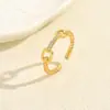 Anillo de Mujer de Venta Cruzada Más Vendido en Amazon Diseño de Línea Geométrica Incrustado con Circonita Anillo Abierto para Dedo Índice Anillo Versátil