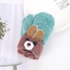 Guantes Infantiles de 0-3 Años Oso Lindo Invierno Correa Exterior A Prueba de Frío Doble Capa Tejido Felpa Cálidos