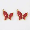 Estilo Ins Pingente Borboleta Colorida Cravejada de Diamantes Aço Inoxidável 304 Acessórios para Pulseira Colar Brinco DIY Feito à Mão