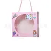 Nova caixa de embalagem para presilha de cabelo rosa conjunto de colar infantil acessórios de cabelo caixa conjunto de joias de princesa caixa de puxar estoque atacado