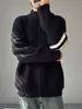Cárdigan de punto con cuello alto, suéter de punto, prenda exterior a rayas para hombre, otoño e invierno, traje moderno y elegante para adolescentes, suéter fresco y versátil