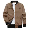 Chaqueta de Moda para Hombre Primavera y Otoño Casual Cardigan Delgado Personas de Mediana Edad y Jóvenes Cremallera Cuello Vertical Bordada Talla Grande Chaqueta