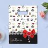 Bolsa de plástico para tienda de ropa, venta al por mayor, con estampado de dibujos animados de flores, cuatro dedos, portátil, para compras, regalo