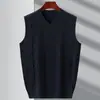 Suéter de lana grueso para hombre de otoño e invierno, tejido grueso con cuello en V, pullover con cremallera, suéter de punto casual de talla grande para usar como base