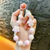Colgante de Cadena Luminosa para Teléfono con Cuentas de Flor de Cerezo, Exquisito Accesorio para Bolso, Llavero de Coche, Adorno de Llavero, Venta al por Mayor de Regalos