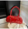 Corea del Sur Bolso Bowling Simple 2025 Nuevo Sentido de Alta Gama Gran Capacidad Hombro Axila Bolso Baguette Color Sólido Estilista