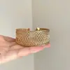 Pulsera trenzada de oro vintage, pulsera de moda de personalidad de nicho transfronteriza europea y americana, joyería exquisita de lujo ligero