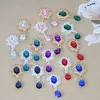 Novo Pingente de Flor de Liga em Forma de Gota de Água Acessórios para Joias DIY com Strass Brincos Dourados Pingente Fivelas com Strass Acessórios para Cabelo Acessórios para Cabeça