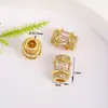 Cor de ouro 18K retentora de cor contas de zircônia microcravejadas contas de barril com furo grande acessórios de joias feitas à mão para pulseira colar