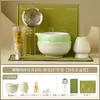 Set de Utensilios de Matcha Estilo Japonés, Tazón de Cerámica Rosa Degradado del Fabricante, Soporte para Batidor, Batidor de 100 Púas, Brocha para Mezclar