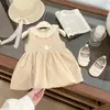 Vestido chaleco de encaje con cuello para niña, bordado de patito, vestido de princesa suave estilo bosque de verano para bebé, ropa infantil