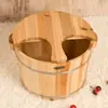 Balde para Banho de Pés de 40cm de Altura, Balde de Banho de Pés de Madeira, Balde de Banho de Pés de Madeira Maciça, Balde de Banho de Pés Doméstico com Tampa e Aprofundamento