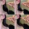 Pendientes Largos de Borla Florales Estilo Bosque de Plata S925 para Mujer, Pendientes de Botón Exquisitos de Circonita con Lazo de Lujo Ligero de Nicho