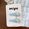 Novo clipe BB azul doce sal marinho versátil transparente em formato de coração para franja de crianças, acessório de cabelo com laço lateral para meninas