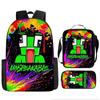 Mochila Cabeça de Sapo para Crianças do Ensino Fundamental Grande Capacidade Alunos do 3º ao 6º Ano Alunos do Ensino Fundamental e Médio Conjunto de Três Peças