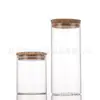 Pote de Vidro de Boca Reta 80mm com Tampa de Bambu de Alto Borossilicato, Pote de Armazenamento Selado, Pote de Armazenamento para Cozinha, Pote Dispensador de Folhas de Chá com Rolha de Madeira