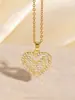 Collar Europeo y Americano Nuevo Estilo Hueco de Amor para Mujer Colgante en Forma de Corazón Chapado en Cobre y Oro Diseño de Nicho Joyería Transfronteriza de Gama Alta