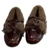 Zapatos de tacón Mary Jane con forro polar, Zapatos de cuero de corte bajo para mujer, Moda Otoño e Invierno, Zapatos peludos retro, Mocasines, Zapatos cálidos de algodón