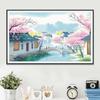 Fabricante de Ponto Cruz Tiktok Kuaishou Xiaohongshu Dropshipping Novo Modelo 2026 Bordado com Linha Sala de Estar Bordado Jiangnan Fumegante e Chuvoso