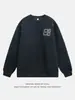 Sudadera con cuello redondo, corte holgado, bordada, de bloques de color, estilo étnico, versión de otoño, peso pesado de 400 g, chaqueta pullover de marca de moda Q