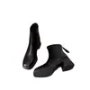 Botines de Tacón Grueso para Mujer 2026 Nuevos Otoño/Invierno Punta Cuadrada Estilo Francés Botines Cortos Tacones Altos Adelgazantes Calidez con Terciopelo Botas Martin