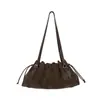 Bolso Retro Mate tipo Empanada con Diseño de Nicho, Bolso de Hombro Plegado de Moda, Sensación de Alta Gama, Estilo Perezoso, Bolso Pequeño Casual de Hombro