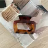 Pinza para el pelo de acrílico esmerilado con estampado de leopardo pequeño color ámbar, transfronteriza, básica, versátil, para coleta media, para la parte posterior de la cabeza