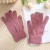 Luvas de tricô à prova de frio de inverno luvas de lã de cor sólida simples luvas para ciclismo ao ar livre à prova de vento luvas para tela sensível ao toque atacado
