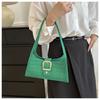 Bolsa Pequena de Feltro Elegante e Suave para Mulheres Verão 2023 Cor Pura Simples Bolsa de Ombro Axila Bolsa de Mão Multicolorida para Mulheres